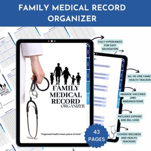 Medical Planner, Family Medical Log, Medical Binder, Medical Planner, Medical History Tracker, Medical Records, Health Binder Planner,