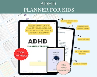 ADHD Planner for Kids: Printable Daily Schedule, Brain Dump Template (A4 & US Letter)