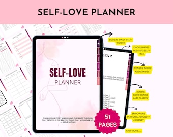 Digital Self Care Journal | Self Love Planner | Wellness Self-Love Planner | Mental Health Journal, Self-Care Mindfulness | Wellness Journal
