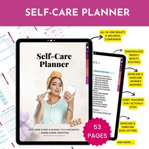 Digital Self Care Journal | Self Care Planner, Wellness Journal, Goodnotes Planner, Mindfulness, Positivity, Healing Self Love, Wellness