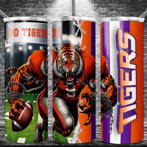 Tiger 20oz Skinny Tumbler Sublimation Designs, Sport Team For Straight Wrap Png, Digital Download PNG