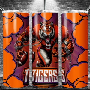 Tiger 20oz Skinny Tumbler Sublimation Designs, Sport Team For Straight Wrap Png, Digital Download PNG