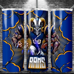 Diseños de sublimación Ram 20oz Skinny Tumbler, equipo deportivo para envoltura recta Png, descarga digital PNG