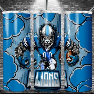 Lion 20oz Skinny Tumbler Sublimation Designs, Sport Team For Straight Wrap Png, Digital Download PNG