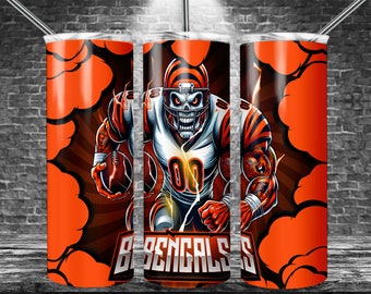 Bengal 20oz Skinny Tumbler Sublimation Designs, Sport Team For Straight Wrap Png, Digital Download PNG