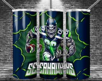 Seahawk 20oz Skinny Tumbler Sublimacja Wzory, Sport Team For Straight Wrap Png, Cyfrowe Pobieranie PNG