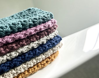 100% Cotton Crochet Washcloth Handmade Spa Gift Set Bridal Shower Soft Bath Cloth for Baby Shower Gift