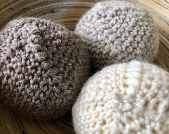 Wool Crochet Reusable Dryer Ball Set Eco-friendly Zero Waste Laundry Sustainable Natural Home Chemical Free Cleaning Essential Oil