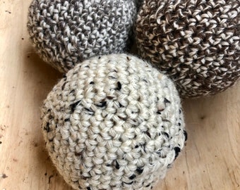 Wool Crochet Reusable Dryer Ball Set Eco-friendly Zero Waste Laundry Sustainable Natural Home Chemical Free Cleaning Essential Oil