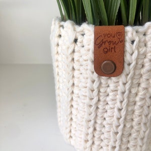 Crochet Plant Cozy You Grow Girl Plant Lover encouragement Gift for Daughter or Friend Birthday Gift for Her image 3
