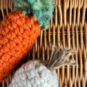 Farmhouse Chunky Carrots Crochet Spring Decor Easter Table Centerpiece Rustic Carrot Easter Basket Gift image 4