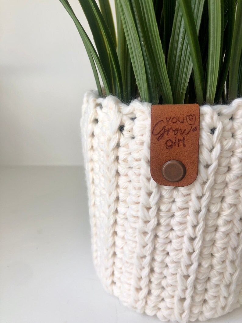 Crochet Plant Cozy You Grow Girl Plant Lover encouragement Gift for Daughter or Friend Birthday Gift for Her image 3
