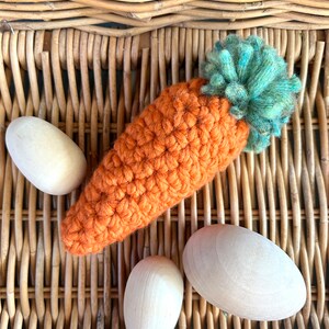 Farmhouse Chunky Carrots Crochet Spring Decor Easter Table Centerpiece Rustic Carrot Easter Basket Gift image 7