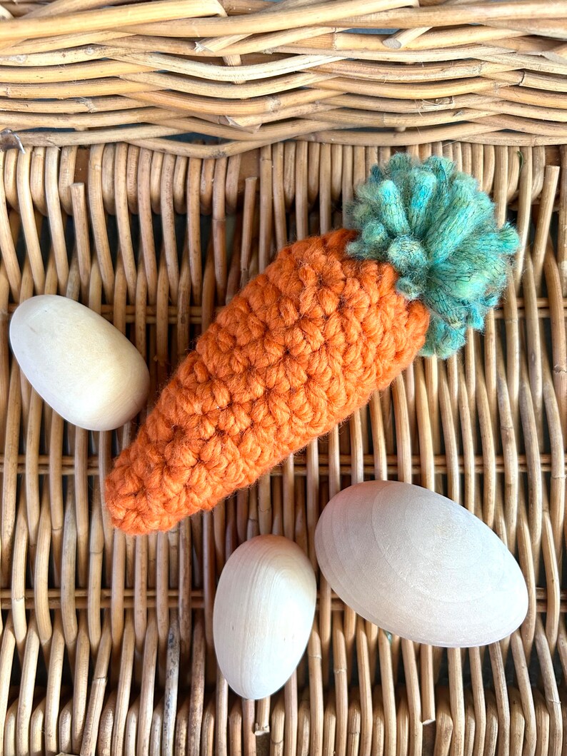 Farmhouse Chunky Carrots Crochet Spring Decor Easter Table Centerpiece Rustic Carrot Easter Basket Gift image 7