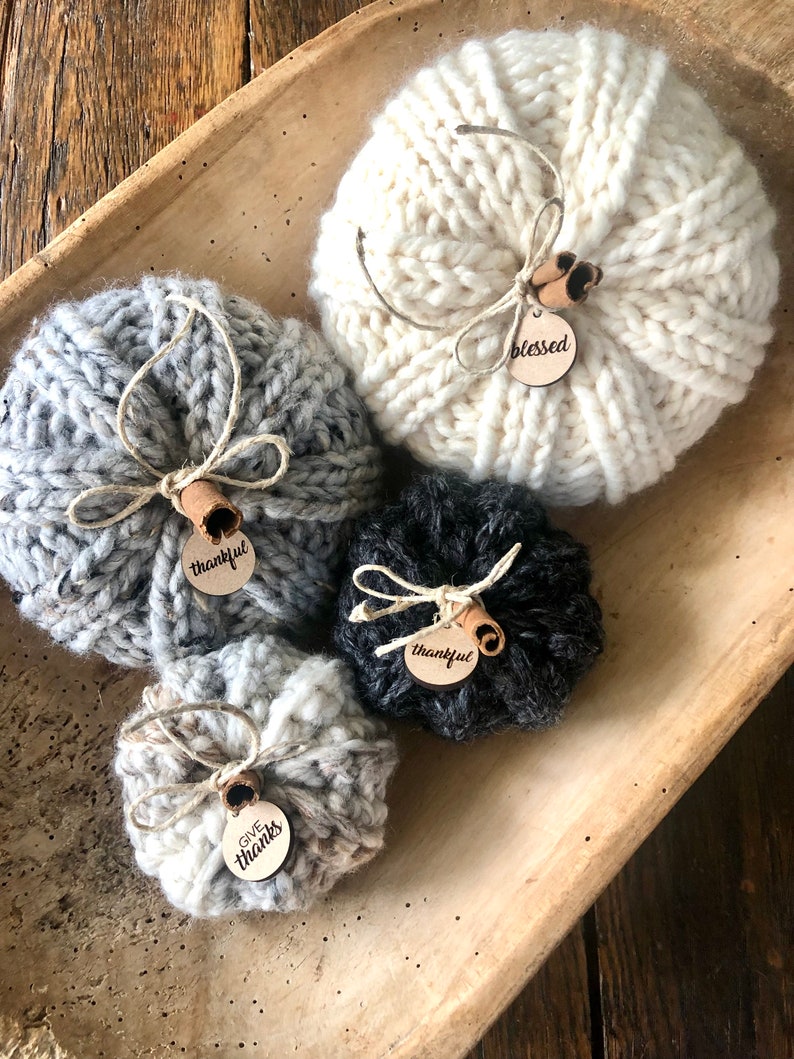 Knit Chunky Farmhouse Pumpkin Fall Decor