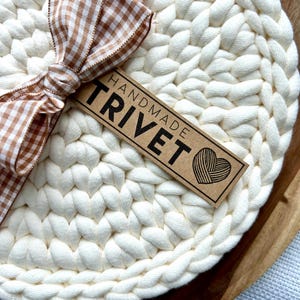 Handmade Round Trivet Pad for Hot Dishes Candle or Plant Trivet Gift New Home Kitchen Decor Bridal Shower Gift Basket Mother's Day