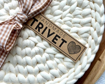 Sous-plat rond fait main pour plats chauds, bougie ou plante, cadeau de dessous de plat, nouvelle décoration de cuisine pour la maison, panier-cadeau de douche nuptiale, fête des mères