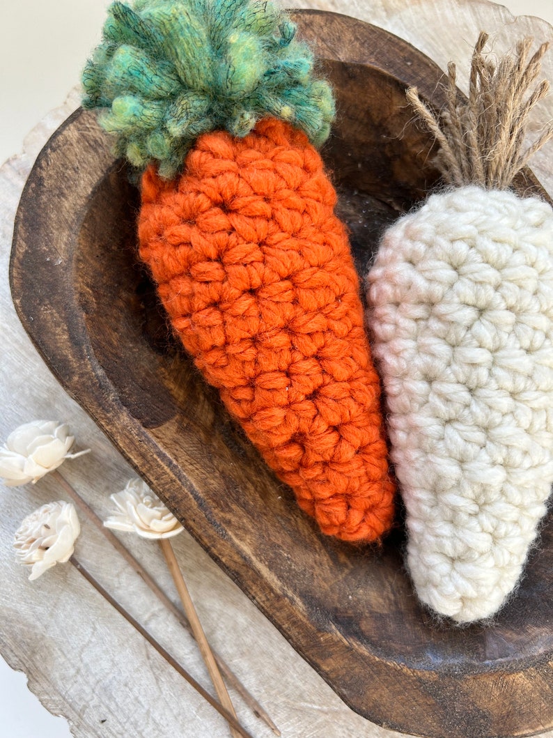 Chunky crochet carrots Easter decor