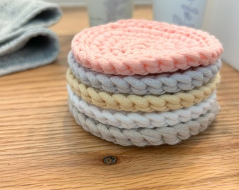 Cotton Facial Round Crochet Reuseable Face Scrubby Sustainable Makeup Remover Pad Zero Waste Eco Friendly Spa Gift Bridal Shower