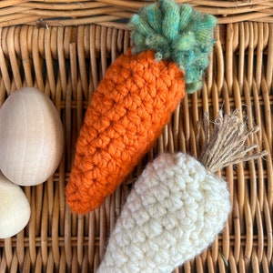 Farmhouse Chunky Carrots Crochet Spring Decor Easter Table Centerpiece Rustic Carrot Easter Basket Gift image 6