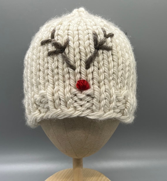 Hat Beanie Newborn Baby Rudolf Reindeer Deer Chunky Hand  display picture 1