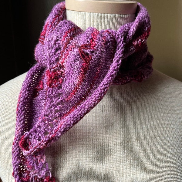 Galentine Ascot Scarf Scarflette Knit Knitting Pattern PDF Valentine Heart Stitch