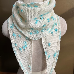 Ice Pancakes Shawl Digital PDF Pattern Assigned Pooling One Skein Wonder Regular Fingering Crescent-shaped