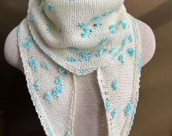Ice Pancakes Shawl Digital PDF Pattern Assigned Pooling One Skein Wonder Regular Fingering Crescent-shaped