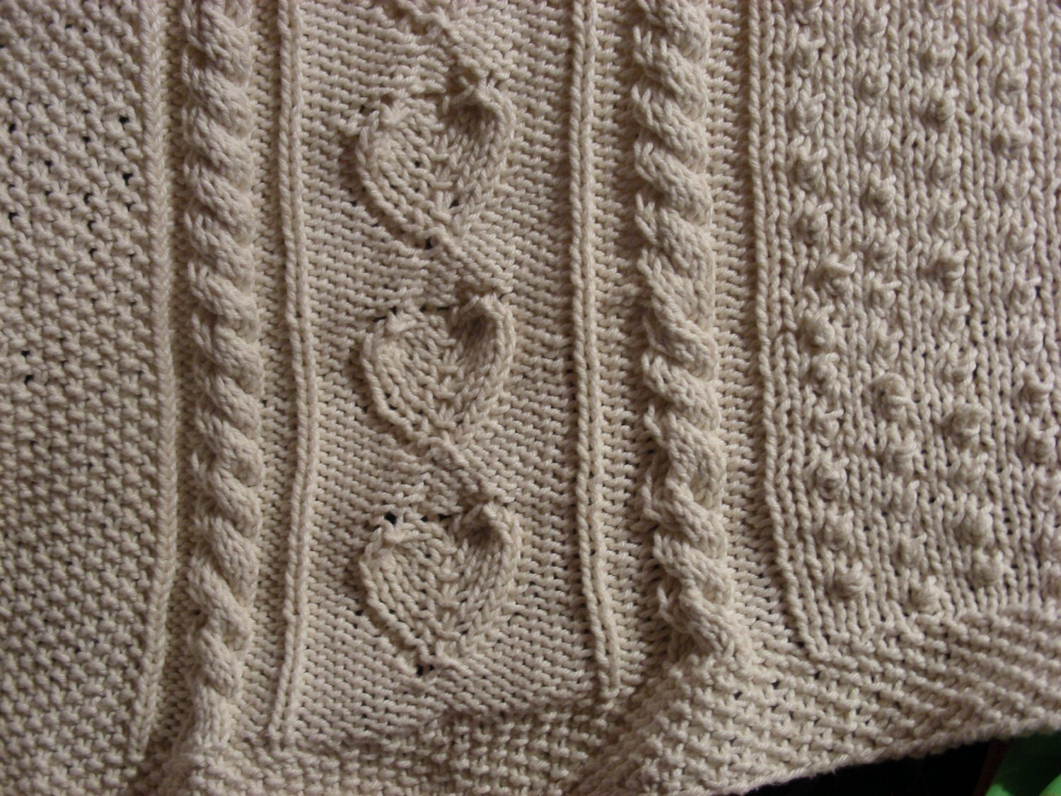 Knitting Pattern Aran Baby Blanket Afghan Heirloom Cable Moss Etsy