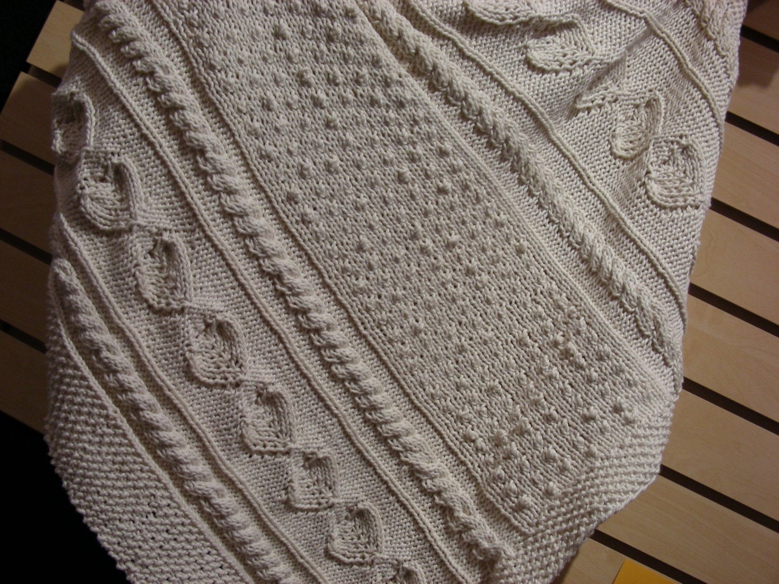 Knitting Pattern Aran Baby Blanket Afghan Heirloom Cable Moss Etsy