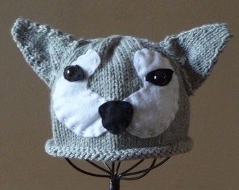 Handknit Baby Infant Toddler Big Bad Wolf Hat Beanie Photo Prop Halloween Costume
