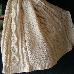 Baby Aran Afghan Knitting Pattern Digital PDF