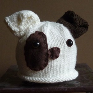 NEW Handknit Infant Puppy Dog Hat Beanie Photo Prop Halloween Costume image 3