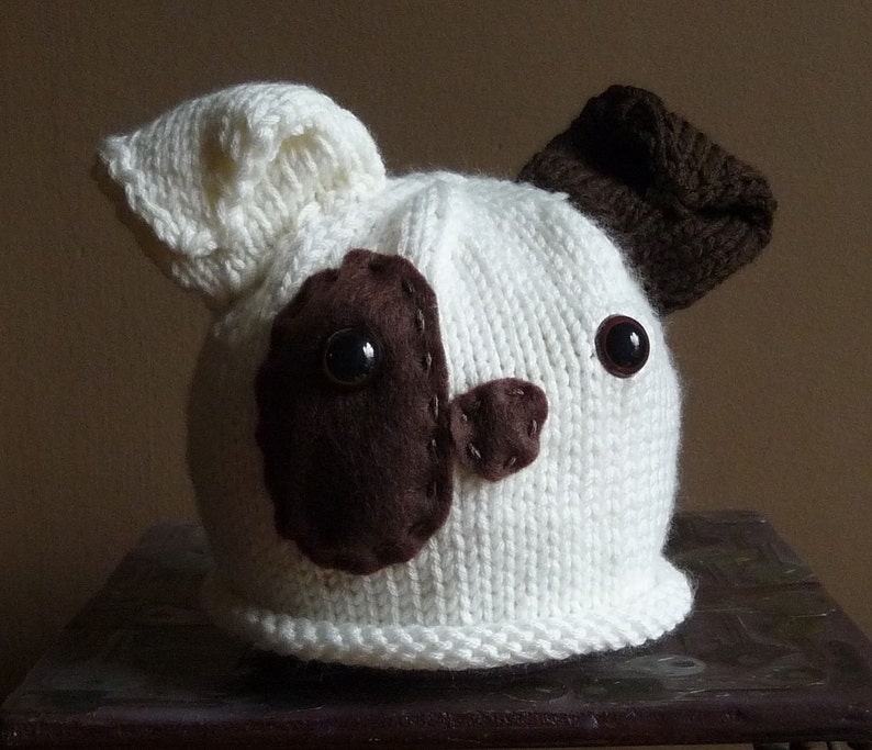 NEW Handknit Infant Puppy Dog Hat Beanie Photo Prop Halloween Costume image 3