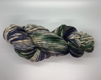 Hand dyed Chunky Weight Yarn Marl Variegated 100% Superwash - Tartan Plaid Colorway