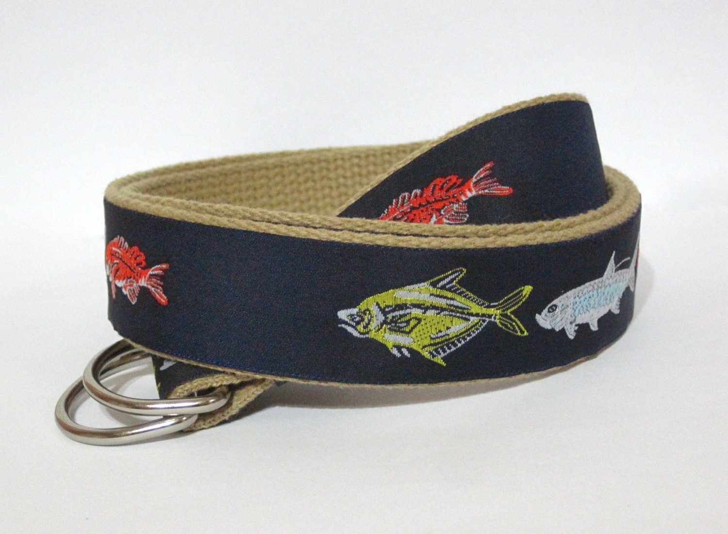 Fishing Belt / Fish Canvas Belt / Dring bing Belt / Ribbon Etsy