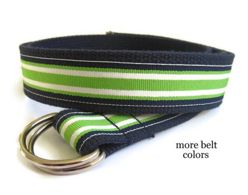 Hampton Mens Belt/Blue Striped Belt/Navy Blue Canvas Belt/Blue Striped