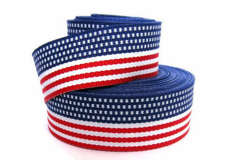 7/8 Striped Grosgrain Ribbon by the Yard / USA American Etsy