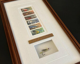 Vintage Angelfliegen gerahmte Wandkunst mit 6 kanadischen Briefmarken Angelfliegen 45 Cent, April 16, 1998