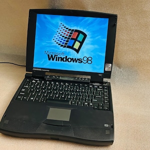 Vintage Compaq Presario Windows 98 Pentium MMX Retro Laptop Retro Gaming JBL speaker - Read Description!