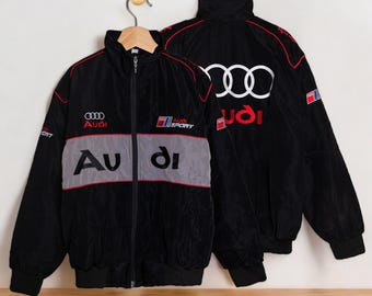 Stilvolle schwarz-rote Reißverschluss-Track-Jacke, leichte Windjacke mit grauem Streifen, Racing-Jacke