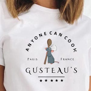 T-shirt Disney Ratatouille, T-shirt Disney schattige muis, shirt van chef-kok Remy, shirt Pixar Ratatouille, shirt van Remy Gusteau