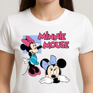 パーソナライズされたミニーマウスTシャツ：ディズニーランドファミリーマッチングTシャツ