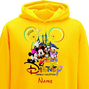 Personalised Mickey Mouse Friends Trip Hoodie, Disney Friends Gift Hoodie, Disney Cartoon Character Top, Disney Couple Matching Hoodie