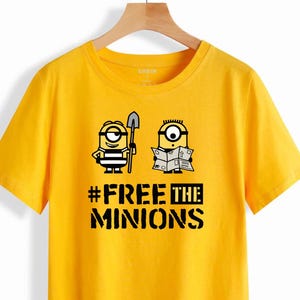 Free The Minions T-Shirt, Cool Unisex T-Shirt, Gift for Kids And Friends , Funny Minion T-Shirt, Gift For Her, Gift For Him