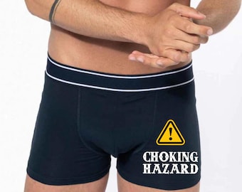 Calzoncillos bóxer con peligro de asfixia: ropa interior masculina divertida y grosera