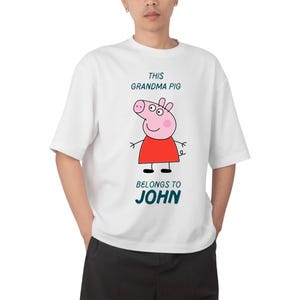 Camiseta personalizada de abuela cerdita: regalo novedoso para el día de la madre con dibujos animados para niños, un hermoso regalo para la madre, camiseta para el día de la madre