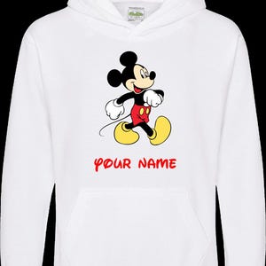 Felpa con cappuccio personalizzata di Topolino, felpa con cappuccio regalo Disney Friends, maglietta con personaggio dei cartoni animati Disney Disney, maglietta per bambini di Topolino, felpa con cappuccio divertente