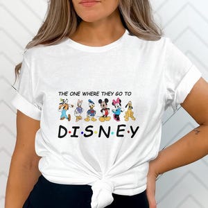 Maglietta Disney Mickey Mouse Friends Trip, Maglietta regalo Disney Friends, Top con personaggio dei cartoni animati Disney, Maglietta abbinata per coppie Disney