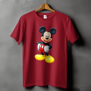 Micky Maus T-Shirt, Disney Freunde Geschenk, Disney Cartoon Charakter Top Disney, Kinder Micky Maus Top, lustiges T-Shirt